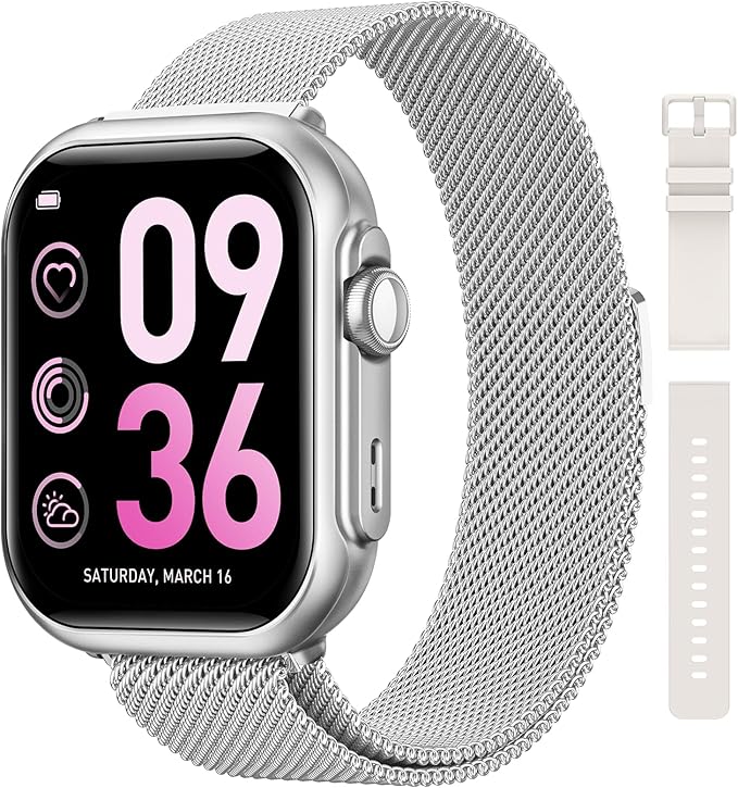 Smart Watches for Women Reloj Inteligente: Smartwatch with 30Day Battery Life Heart Rate SpO2 Sleep Monitor Bluetooth Calls IP68 Waterproof Fitness Tracker watch Running Yoga for iPhone Android 2Bands