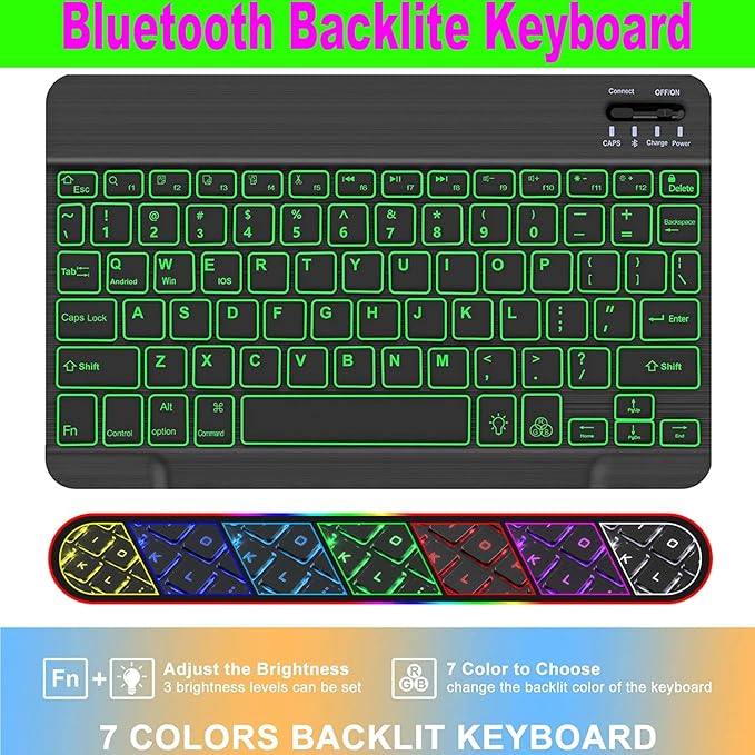 Keyboard Case for Samsung Galaxy Tab A11 Plus/ A9 Plus 11 inch (SM-X210/X216/X218) 2023, Backlite A9+ Keyboard Case with S Pen Holder for A11+(Black)