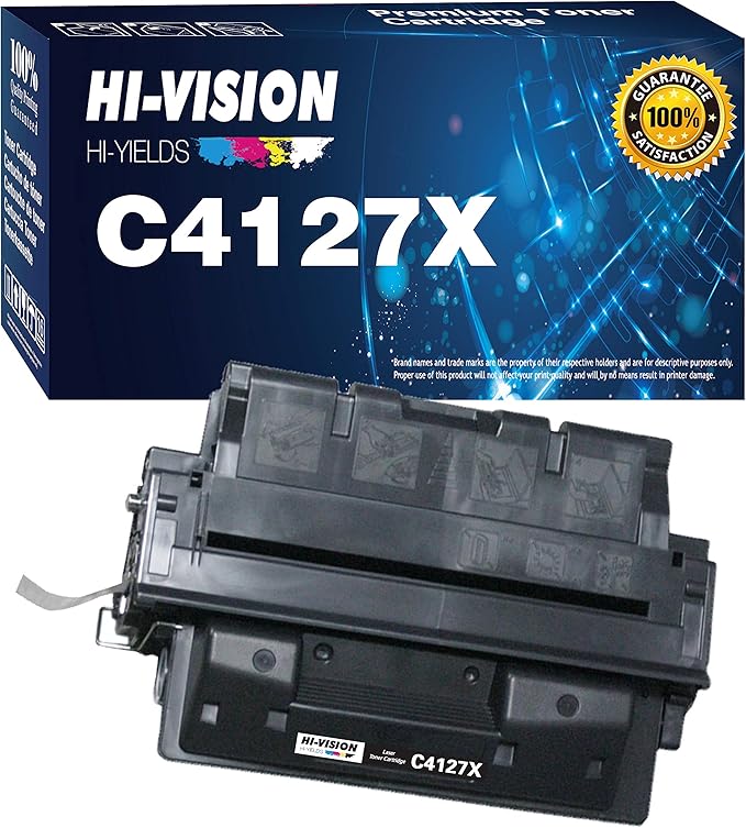 HI-Vision Compatible C4127X Toner Cartridge Replacement for 27X 4127X 4127 Work with Laserjet 4000 4000n 4000t 4000tn 4000se 4050 4050n 4050t 4050tn 4050se Printer (1Pack, Black)