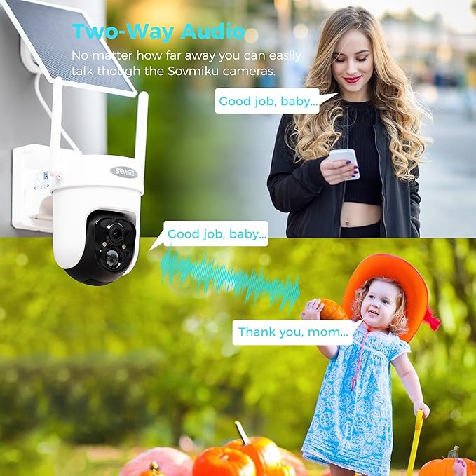 Vicohome 2CQ4G 2K AI Solar Security Camera Wireless Outdoor, Battery Powered Cam, Color Night Vision, Two Way Audio, Motion Detection, Easy to Setup, Audible Flashlight Siren, 180 Days Exchange Policy