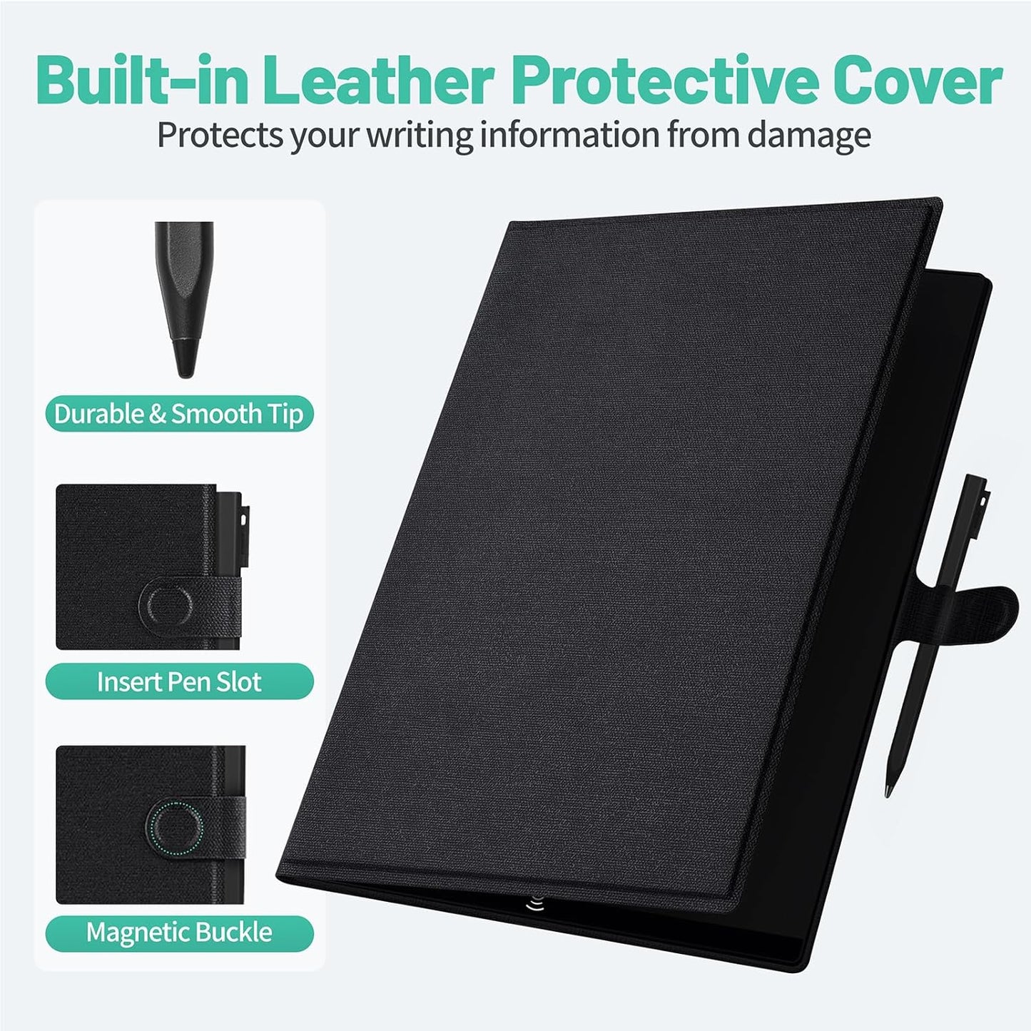 LCD Writing Tablet for Adult: 9.5 Inch with Leather Case Full Screen Reusable Digital Notepad Portable