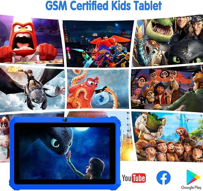 7 inch Kids Tablet for Kids 3-7 Andoird Toddler Tablet for Toddlers with Case 32G Kids Tablets with Parental Controls Tabletas Wifi Dual Camera GMS Certified Learning Tablets for Children (Blue1)
