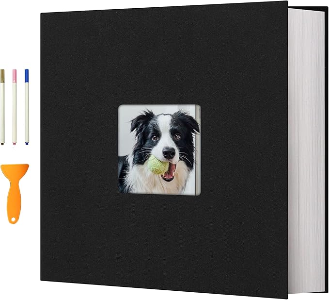 Vienrose Photo Album Self Adhesive 13x12.6 for 600 Photos Linen Scrapbook 120 Pages