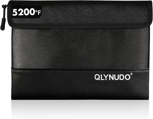5200℉ Fireproof Document Bag, Fireproof Money Bag for Cash, Fireproof Pouch for Important Documents and Valuables, 11x7.7 Inch, Waterproof Zipper
