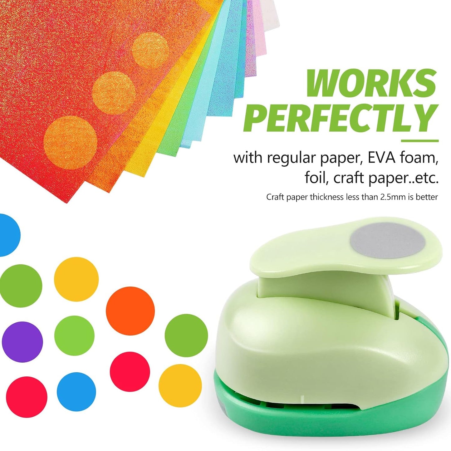 UCEC Hole Punch, Paper Punch, 1.5 Inch Circle Punch, Hole Puncher Shapes, Large Paper Punches for Crafting Scrapbooking Craft Handmade Cards Arts Fun Projects