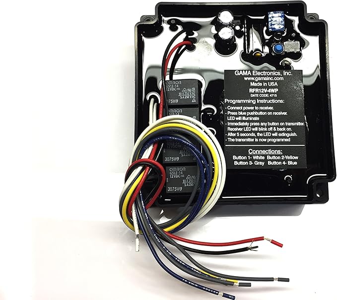 GAMA Electronics R.F. Remote Control Transmitter Receiver 4 Function Control