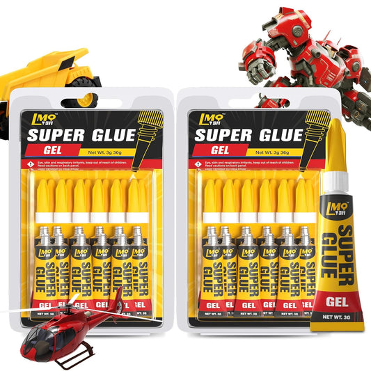 Super Glue Gel Clear, 24Ã3g All Purpose Strong Bond Single Use Heavy Duty CA Glue, Instant Cyanoacrylate Adhesive Multipack for Plastic Ceramic Glass Jewelry Metal Fletching Wood Porcelain Aquarium