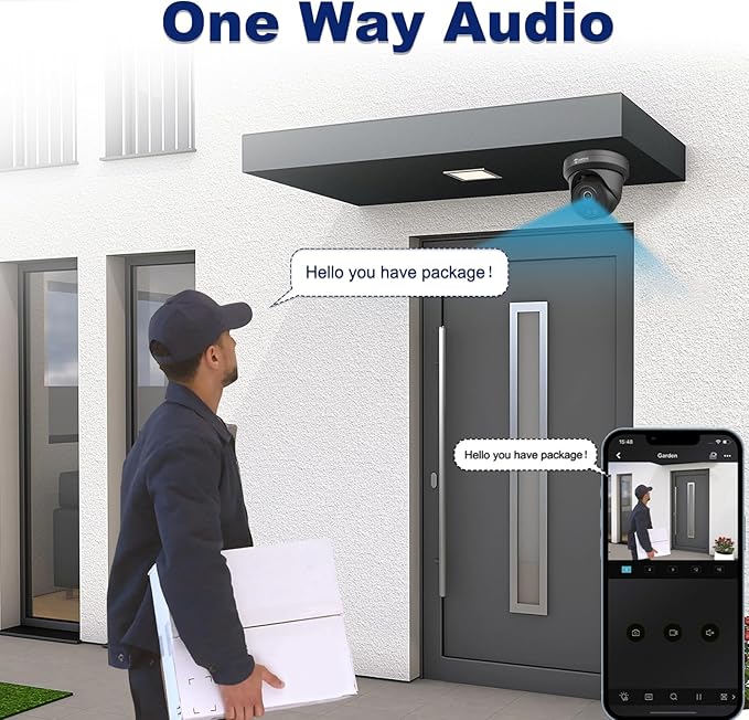 Anpviz 4K 8MP PoE Security IP Camera Outdoor, AI Human Vehicle Detection, 100FT Smart Dual Light Color Night Vision, Built-in Mic, 2.8mm Lens, IP66 Waterproof, NDAA Compliant, Black (U Series)