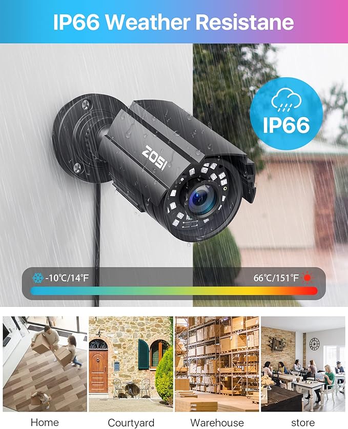 ZOSI 3K Lite Security Camera System, H.265+ 1080P 8CH Wired DVR with 1TB Hard Drive, 8pcs 2MP Bullet and Dome Weatherproof CCTV Cameras, AI Human/Vehicle Detection, Motion Alert, Remote Access