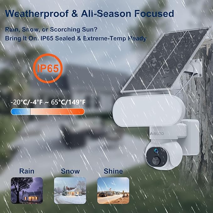 Solar Floodlight Camera with 1500LM Bright Lights-2K Wireless Outdoor Security PT Cam, Motion Activated Color Night Vision Illuminates Entire Yard & Driveway, No Monthly Fee, 64GB SD Card Included