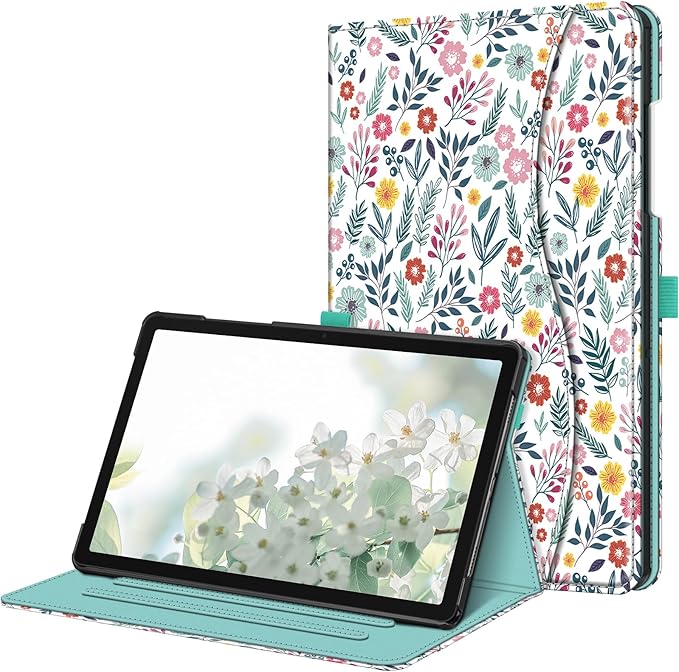 Fintie Case for Samsung Galaxy Tab A9 Plus/A9+ 5G 11 Inch 2023 Model (SM-X210/X216/X218), Multi-Angle Viewing Smart Stand Back Cover with Pocket Auto Wake/Sleep, Spring Bloom