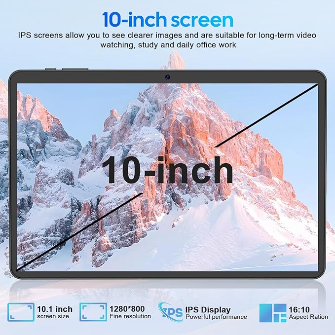 Android 15 tablet with keyboard, 26GB RAM+256GB ROM(2TB Expand), 10 inch tablet with 8000mAh Battery, 2.4G/5G WiFi, BT 5.0, 5MP+13MP Dual Camera, Gemini AI, Octa-core, Mouse, Stylus, Case(Green Case)