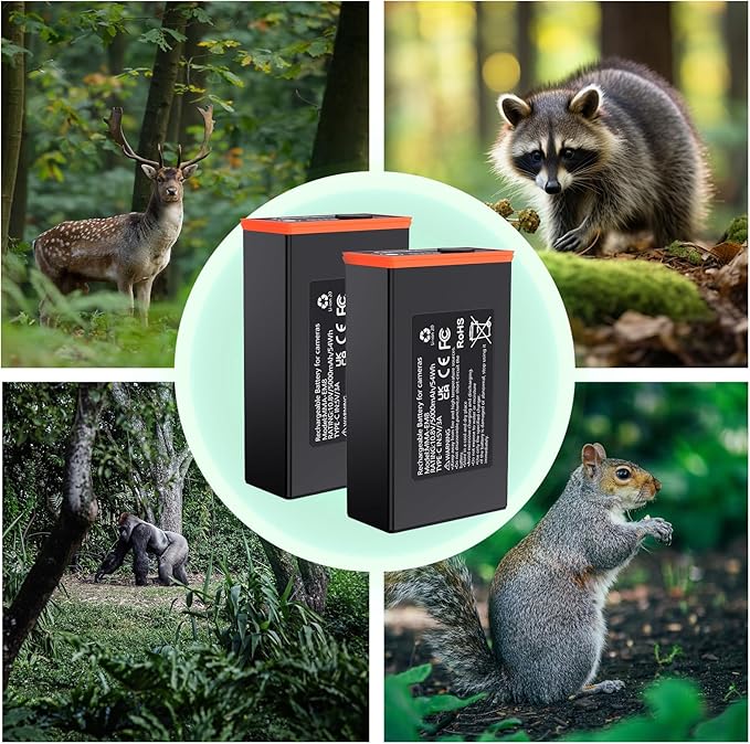 5000mAh Power Mag Rechargeable Lithium Battery Pack - Trail Camera Replacement Battery Pack Compatible with Moultrie Edge, Edge PRO, Edge 2, Edge 2 PRO Trail Cameras etc, Replacement AA Batteries