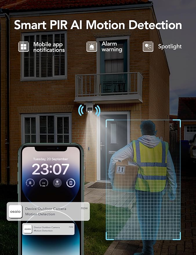 GNCC 4G LTE Cellular Solar Security Camera Wireless Outdoor, No WiFi Security Camera, 2K 360° PTZ, AI Human Detection, Color Night Vision, 2-Way Talk, IP65 Waterproof, Built in SIM Card