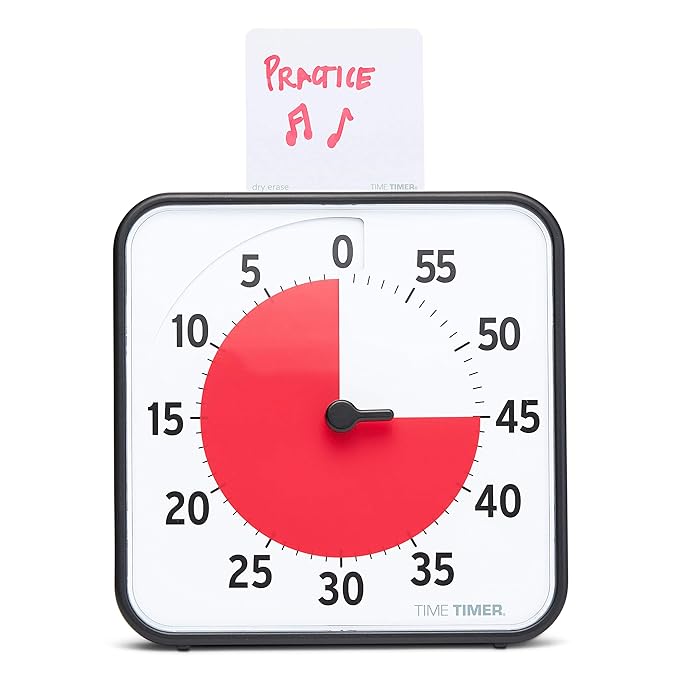 TIME TIMER 8 inch Visual Timer - 60 Minute Desk Countdown Clock with Dry Erase Activity Card, Also Magnetic - for Kids Classroom, Homeschooling Study Tool, Task Reminder, Home and Kitchen Timer