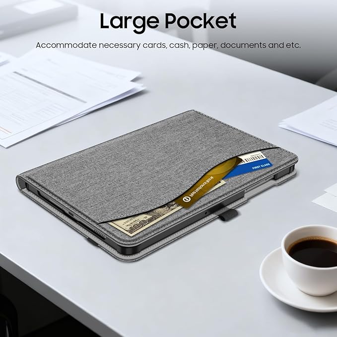 Fintie Case for Samsung Galaxy Tab A9 Plus/A9+ 5G 11 Inch 2023 Model (SM-X210/X216/X218), Multi-Angle Viewing Smart Stand Back Cover with Pocket Auto Wake/Sleep, Gray