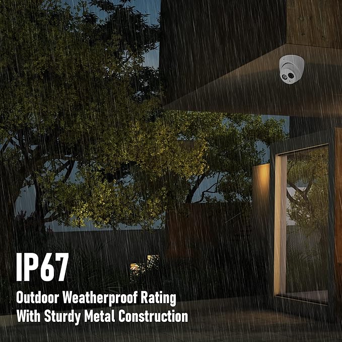 R-Tech 2MP 4-in-1 AHD/CVI/TVI/Analog Outdoor/Indoor Turret Dome Camera with Matrix IR Night Vision – 2.8mm Fixed Lens – White