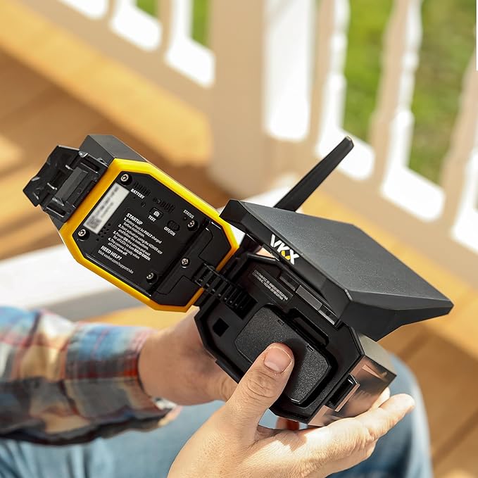 Vosker VKX Construction Pack Solar 4G LTE Security Camera, Wireless Outdoor Surveillance for Remote Construction Sites - No Wi-Fi Needed, SIM Card Included Night Vision, IP65 Weather-Resistant