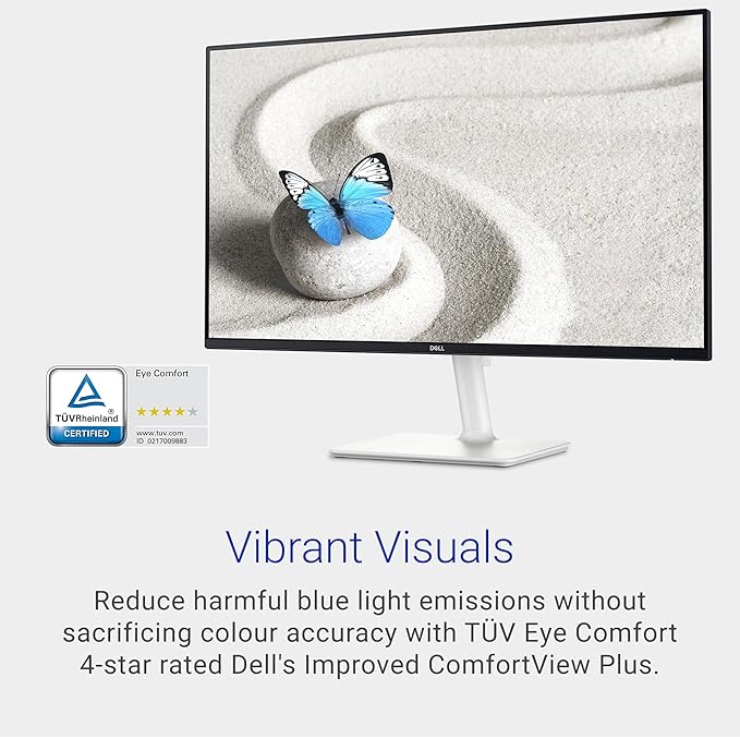 Dell S2725DS Monitor - 27 Inch, QHD (2560x2440) Display, 100Hz refresh rate, 1500:1 contrast ratio, TÜV Rheinland Eye comfort 4 Star, Integrated 2x5W speaker, Height/Tilt/Swivel/Pivot- Ash White color