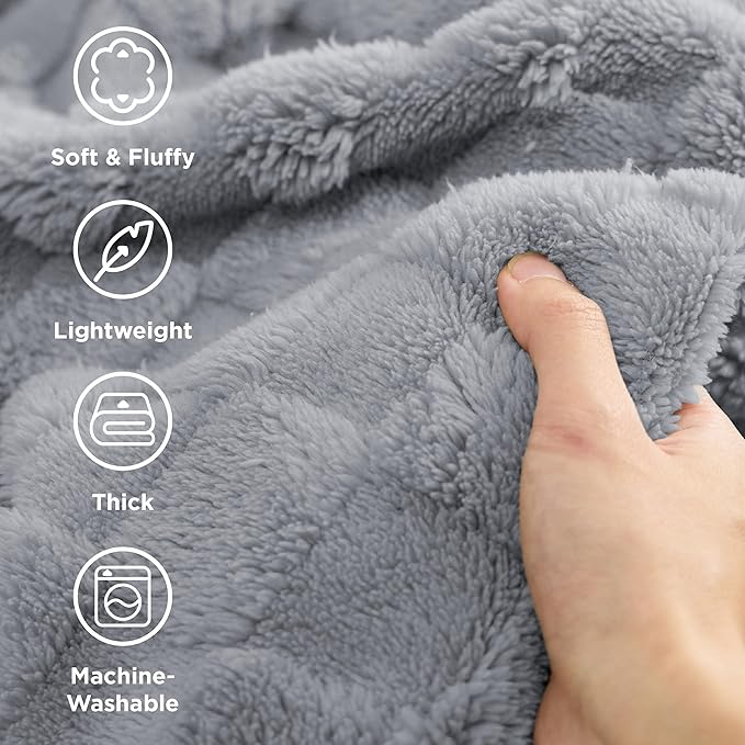 Bedsure GentleSoft Silver Grey Throw Blanket for Couch - Super Soft Cozy Blankets Gifts for Women Men Girls, Cute Small Fleece Throws for Bedroom Home Decor, 50x70 Inches
