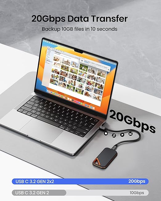 Silkland USB C Monitor Display Cable 10FT [4K@144Hz/60Hz 8K@30Hz], USB C 3.2 Gen 2x2 Video Cable, 20Gbps Data Transfer, 240W PD Fast Charge, Type C Compatible with iPhone 16, MacBook Pro, iPad
