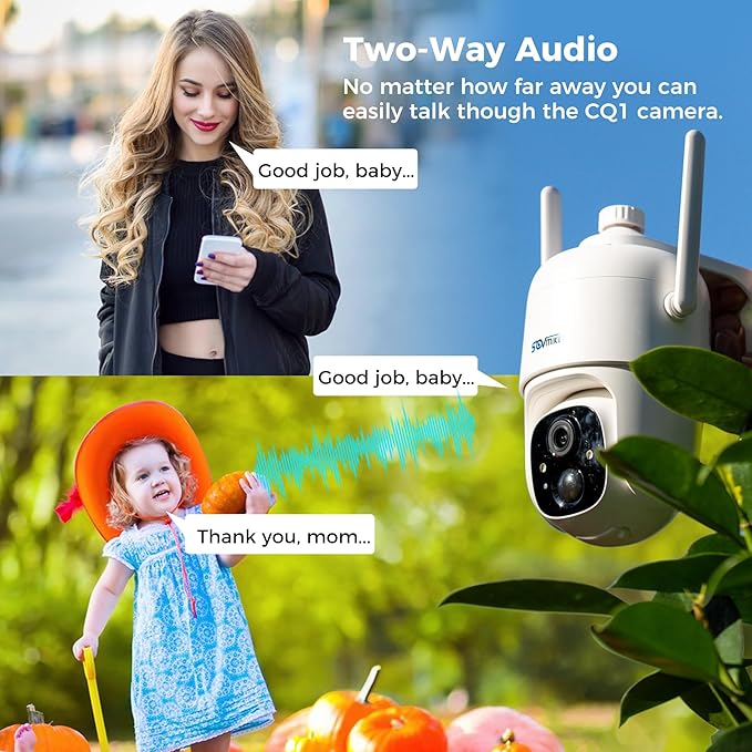 Sovmiku 3CQ1 AI 2K Solar Security Camera Wireless Outdoor,Battery Powered Camera,Two-Way Audio,PIR Motion Detection,Easy to Setup,Pan/Tilt 360° View,Color Night Vision,Audible Flashlight Siren,SD Slot