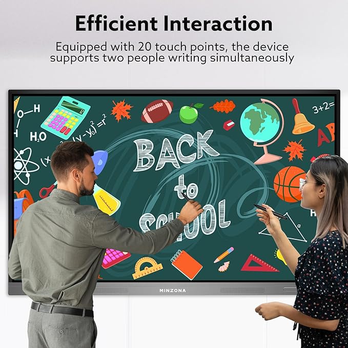 Smart Board,8+128GB Interactive Whiteboard, 55'' Touchscreen Digital Whiteboard for Home, Smart Board for Classroom and Office
