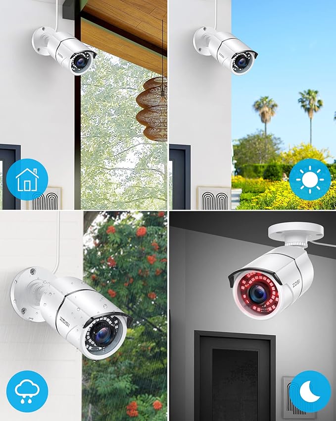 ZOSI ZG2615E 5MP PoE IP Camera Bullet Camera with Night Vision for Outdoor Indoor Power Over Ethernet Surveillance System,Only Work with ZOSI PoE NVR,ZR16DK,ZR08EN,ZR08DN,ZR08PN