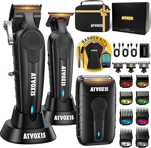 Hair Clippers for Men Professional, Barber Clippers and Trimmers Set, Cordless Hair Clippers, Hair Cutting Kit, Barber Kit, Haircut Kit, Maquina para Cortar Pelo De Hombre