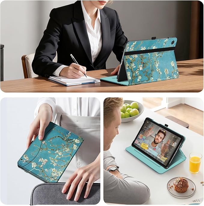 Fintie Case for Samsung Galaxy Tab A9 Plus/A9+ 5G 11 Inch 2023 Model (SM-X210/X216/X218), Multi-Angle Viewing Smart Stand Back Cover with Pocket Auto Wake/Sleep, Blossom