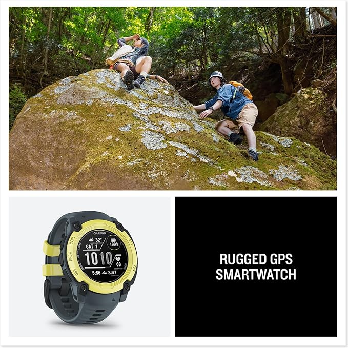 Garmin Instinct® E 40mm, Rugged Outdoor GPS Smartwatch, 24/7 Health Monitoring, Wrist-Based Heart Rate, Up to 16 Days of Battery Life, Electric Lime/Twilight