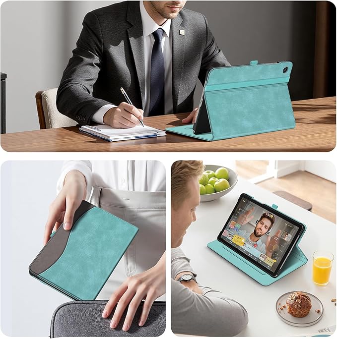 Fintie Case for Samsung Galaxy Tab A9 Plus/A9+ 5G 11 Inch 2023 Model (SM-X210/X216/X218), Multi-Angle Viewing Smart Stand Back Cover with Pocket Auto Wake/Sleep, Turquoise