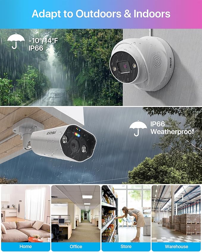 ZOSI 4K PoE Security Camera System,16 Port 24CH 8MP Dual Disk NVR with 4TB HDD,Face/Person/Vehicle Detection,Night Vision,2 Way Audio,16pcs 4K Outdoor Bullet Dome Cameras,for Business 24/7 Recording
