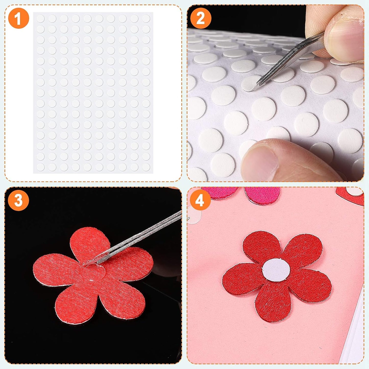 Zonon 1000 Pcs Double Sided Adhesive Dots Clear Glue Point Tape Stickers Balloon Glue Round Mini No Traces Adhesive Sticker Dot Sticker for Classroom Decor Craft DIY Office (0.24 Inch/ 6 mm)
