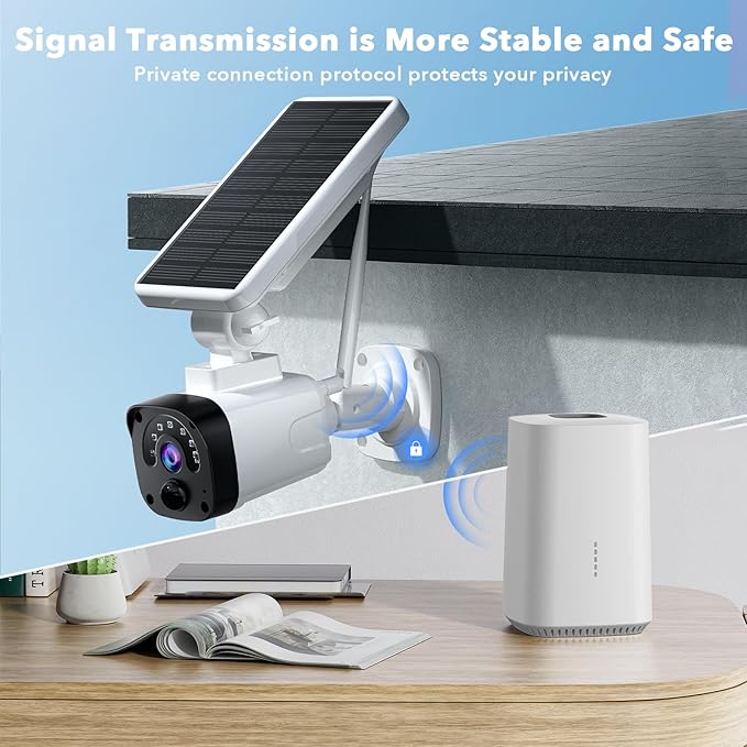 2.5K Solar Camera Outdoor Wireless, 4MP Home Security Camera System, Battery Powered Security Camera,PIR Human Detection, 2-Way Audio, Night Vision, IP65 Waterproof, Cloud/SD Storage 0 Monthly Fee
