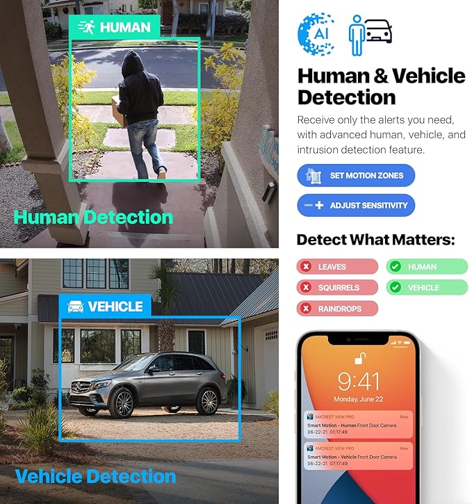 Amcrest 4K (8MP) Outdoor PTZ POE + IP Camera Pan Tilt Zoom (Optical 25x Motorized) Human and Vehicle Detection AI, Perimeter Protection, 328ft Night Vision POE+ (802.3at) IP8M-2899EW-AI-V2