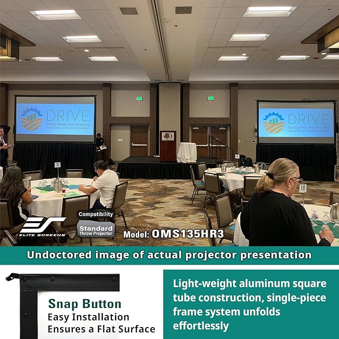 Elite Screens Yard Master 2, 100-inch Indoor Outdoor Portable Fast Folding Projector Screen w/ Stand 16:9, 8K 4K Ultra HD 3D Movie Theater Rear Projection , OMS100HR3 -US Based Company 2-YEAR WARRANTY