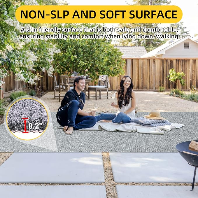 Marine Carpet,5 FT x 25 FT Smoke Gray Indoor Outdoor Carpet 0.2" Thick Boat Carpet with Water-Proof TPE Backing, Non-Slide Outdoor Marine Carpet Roll for Home, Patio, Porch, Deck