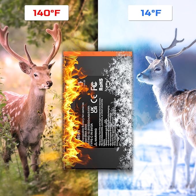 Edge Battery 2 Pack, 5000mAh Rechargeable Lithium-Ion Battery Pack with USB-C & Solar for Edge Series Cellular Trail Cameras for Edge, Edge Pro, Edge 2, Edge 2 Pro