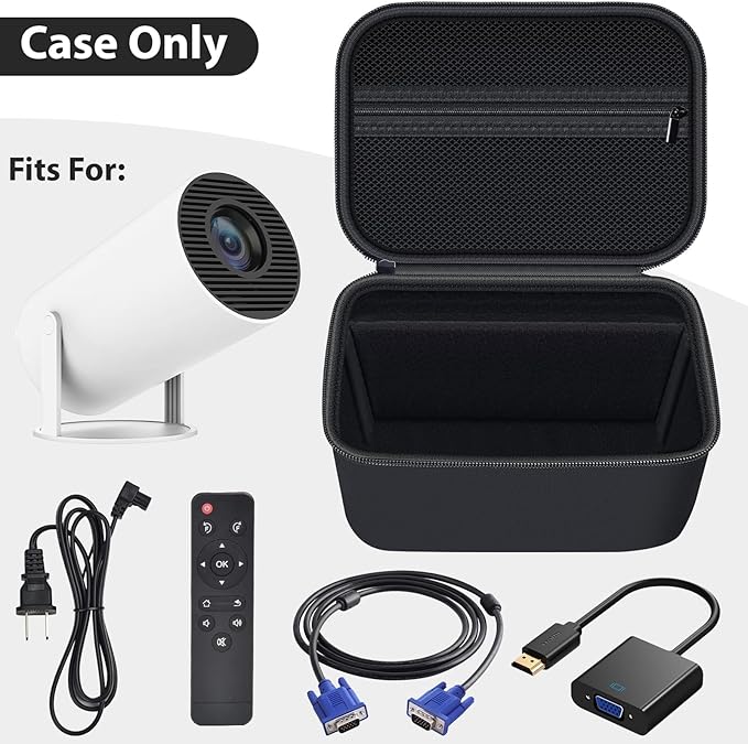 Mini Projector Case Compatible with Magcubic for Alwtniet for Limimart for Aubor for HIPPUS Portable Projector 4K 1080P Support, Storage Holder Organizer for accessories -Black
