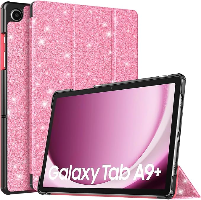 TiMOVO Case for Samsung Galaxy Tab A9+/A9 Plus 11 Inch 2023 SM-X210/X216/X218, Slim Lightweight Stand Hard Back Shell Protective Cover, Auto Wake/Sleep, Glitter Watermelon Red
