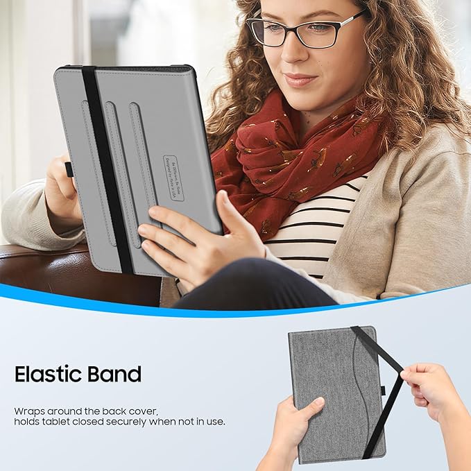 Fintie Case for Samsung Galaxy Tab A9 Plus/A9+ 5G 11 Inch 2023 Model (SM-X210/X216/X218), Multi-Angle Viewing Smart Stand Back Cover with Pocket Auto Wake/Sleep, Gray
