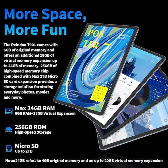 Android 15 Tablet 10 inch, 2026 Tablet with Keyboard, 24GB+256GB+2TB Expand, 2-in-1 Tablets with 8-Core, 5G WiFi, 8000mAh, BT5.0, GMS, GPS, Gemini AI, Tablets PC with Mouse, Case, Stylus (Black)