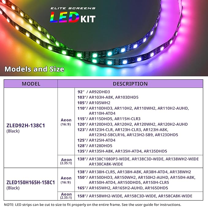 Elite Screens 110 inch CLR/ALR Projector Screen 16:9 4K, Standard Throw Projection, Edge Free Ambient Light Rejecting Fixed Frame Grey for Indoor Movie Screen Home Theater - Aeon CineGrey 3D AR110DHD3