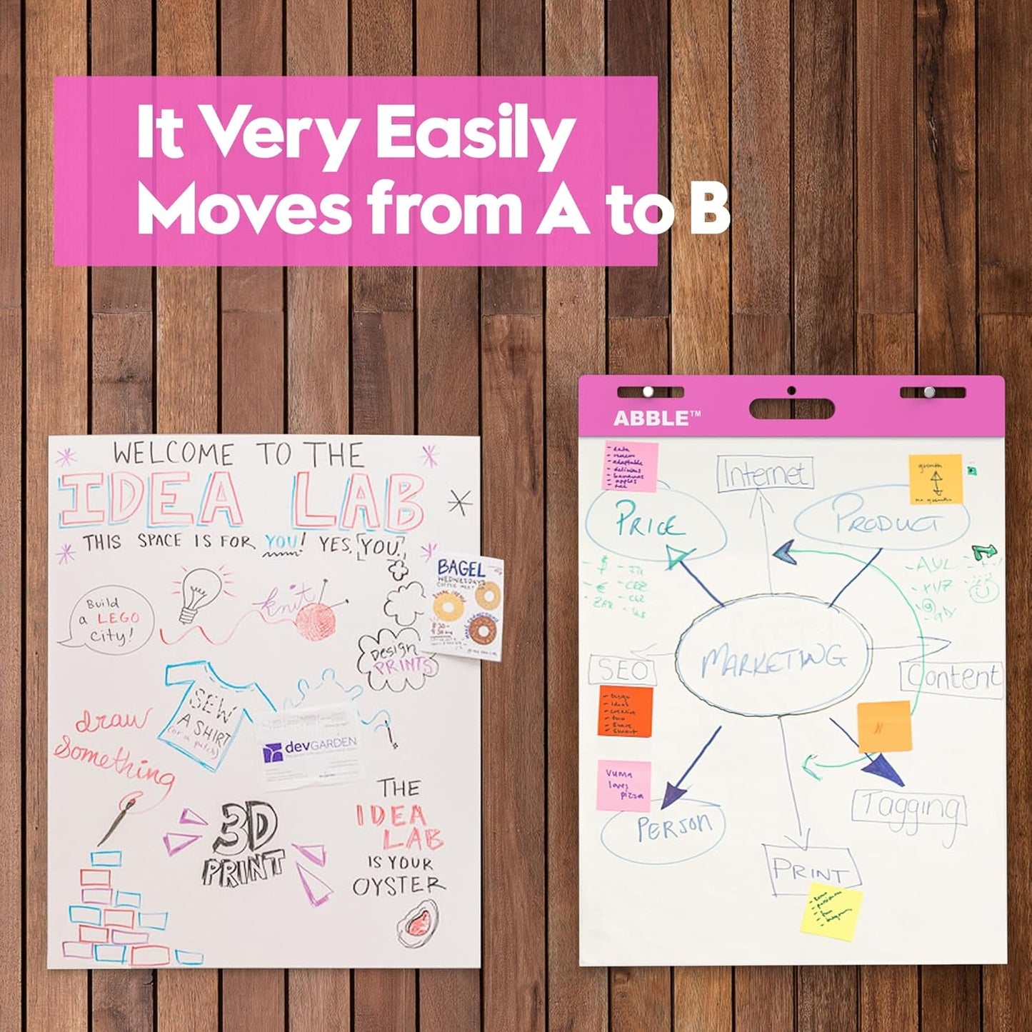 Super Sticky Easel Pad, 25 x 30 Inches, 30 Sheets/Pad, 8 Pads/Pack (PinK), Large Self Stick Flip Chart Paper for Whiteboards, Premium White Chart Paper for Teachers, Office, and Classroom Supplies