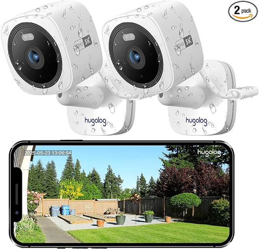 Hugolog 3K 5MP Outdoor Indoor Security Cameras for Home Security, Home Camera with Starlight Color Night Vision,Built-in Spotlight,Motion Detection,2-Way Talk,US Cloud & Local Storage,Works with Alexa