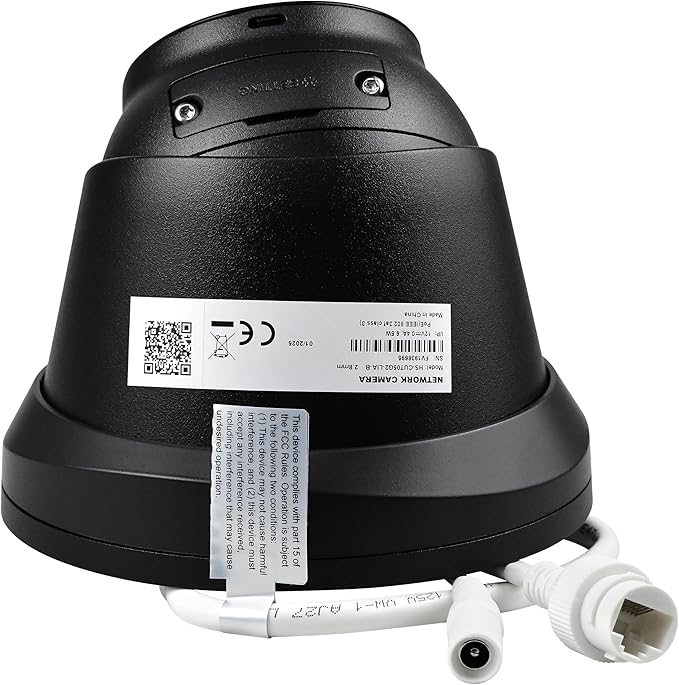 5MP IP PoE Camera, Outdoor Turret Camera with Mic/Audio, Hikconnect/SADP/iVMS4200, Smart Color Night Vision, Low Light Starlight, Human Vehicle Detection, 114° FOV, Metal IP67, 512GB SD Slot