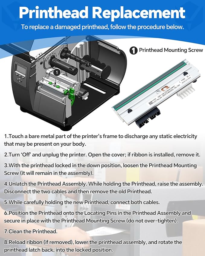 PHD20-2279-01 Genuine Printhead for Datamax I-4310 I-4310E Mark II, New OEM Print Head Replacement for Datamax-O'Neil Barcode Thermal Label Printer 300dpi
