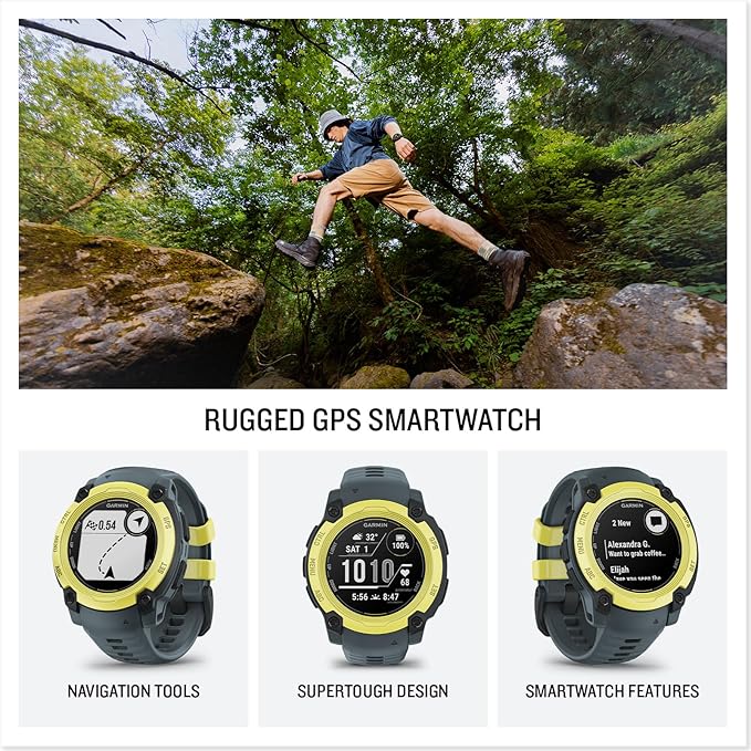 Garmin Instinct® E 40mm, Rugged Outdoor GPS Smartwatch, 24/7 Health Monitoring, Wrist-Based Heart Rate, Up to 16 Days of Battery Life, Electric Lime/Twilight