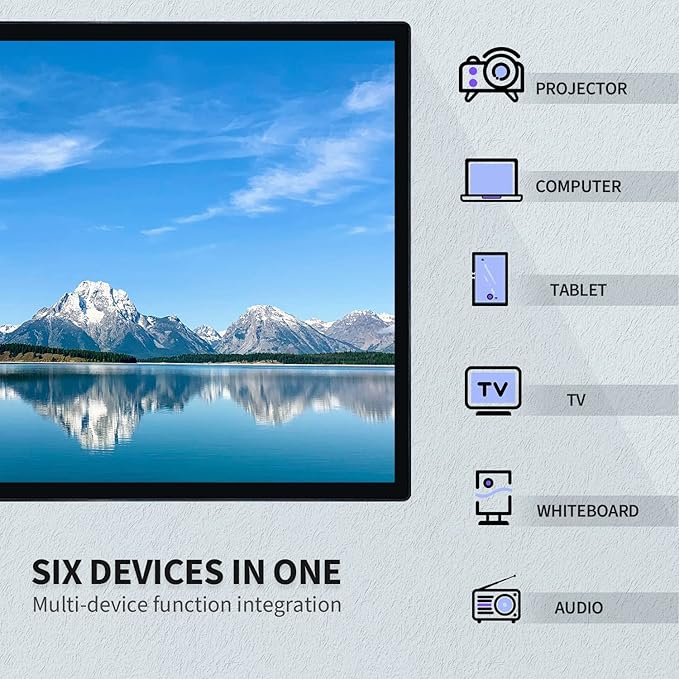 65 inch Interactive Touchscreen Monitor, Smart Board with 4K Display, Win-10 Electronic Whiteboard Touch Screen PC for Office and Classroom, Core i7 RAM 8G & ROM 256G